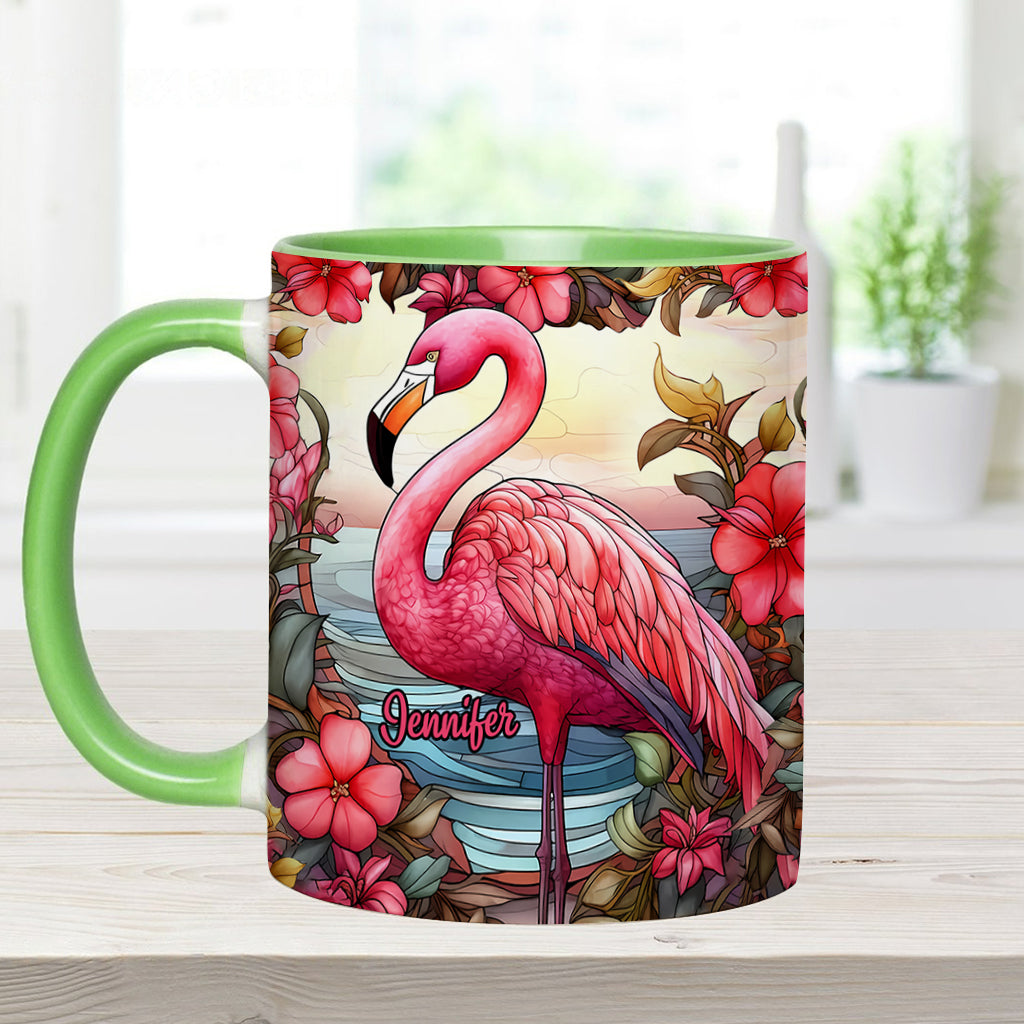 Love Flamingos - Personalized Flamingo Accent Mug