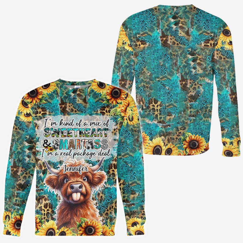 Freches Hochlandrind - Personalisiertes Allover-Shirt