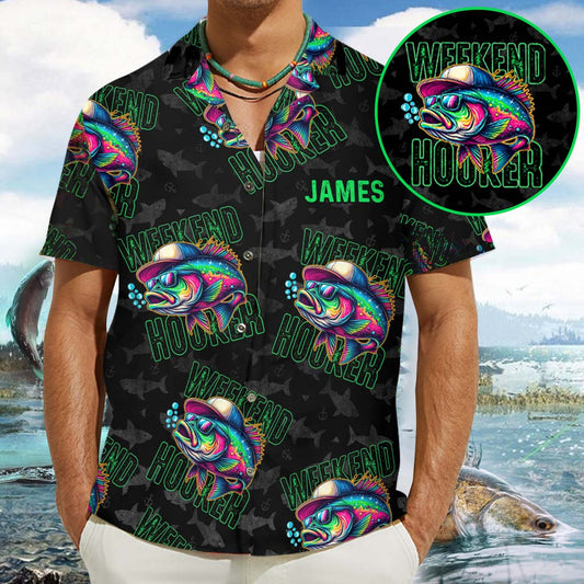 Weekend Hooker – Personalisiertes Hawaiihemd zum Angeln