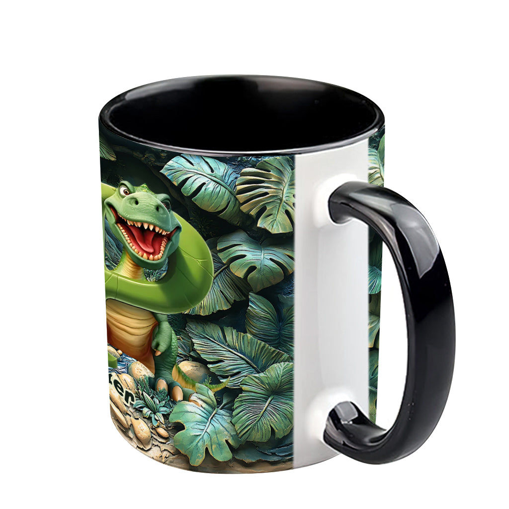 Dinosaurier-Buchstabe - Personalisierte Tasse mit Kinderakzent