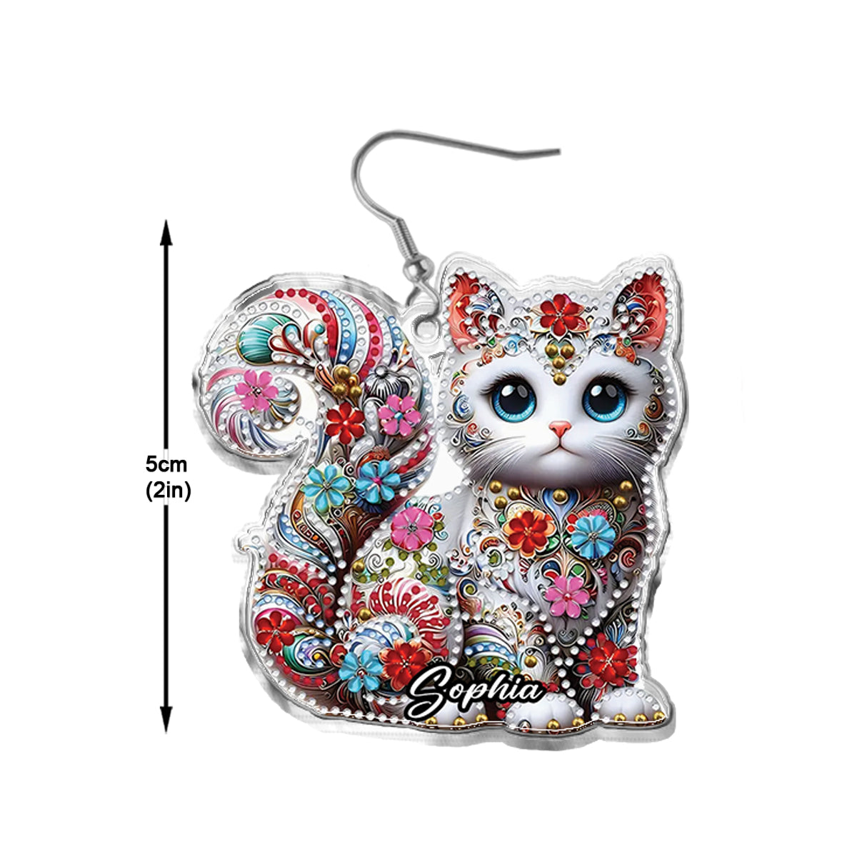 Wunderschöne Katze – personalisierte Katzenohrringe
