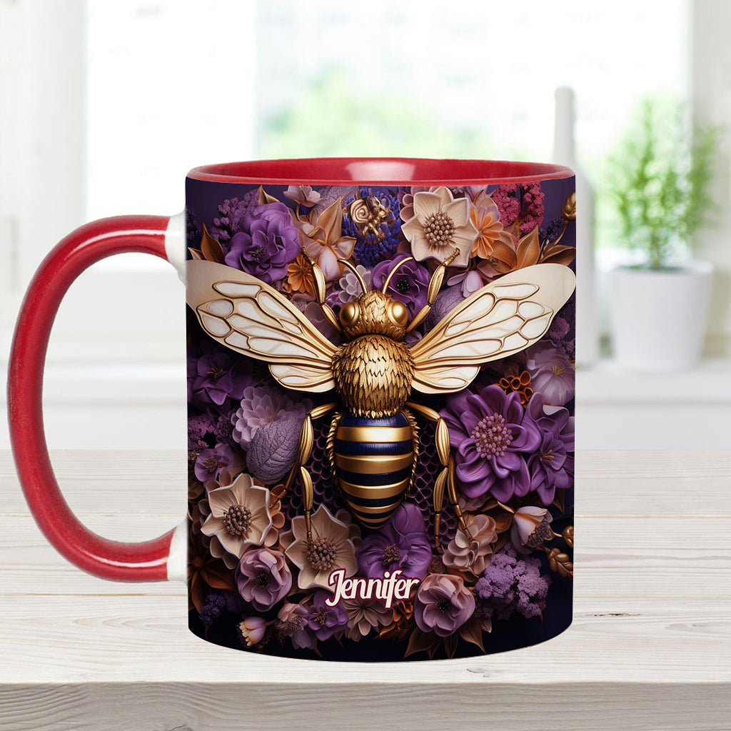Bee Happy Golden Bee - Personalisierte Tasse mit Bienenmotiv