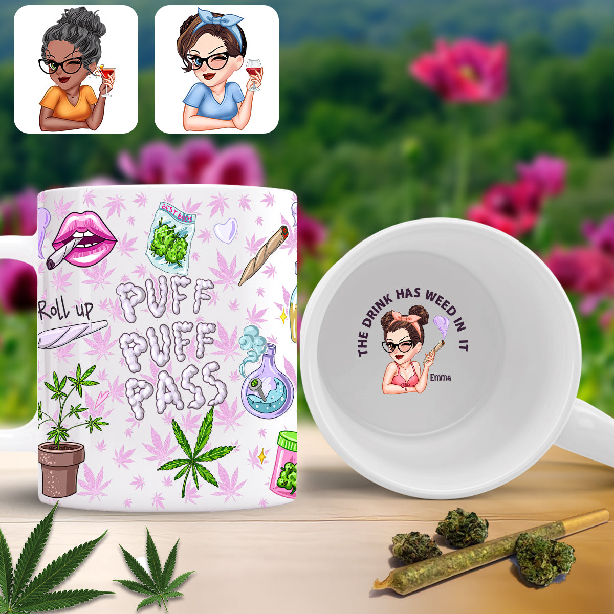 Puzz Puzz Pass - Personalized Weed Hidden Message Mug