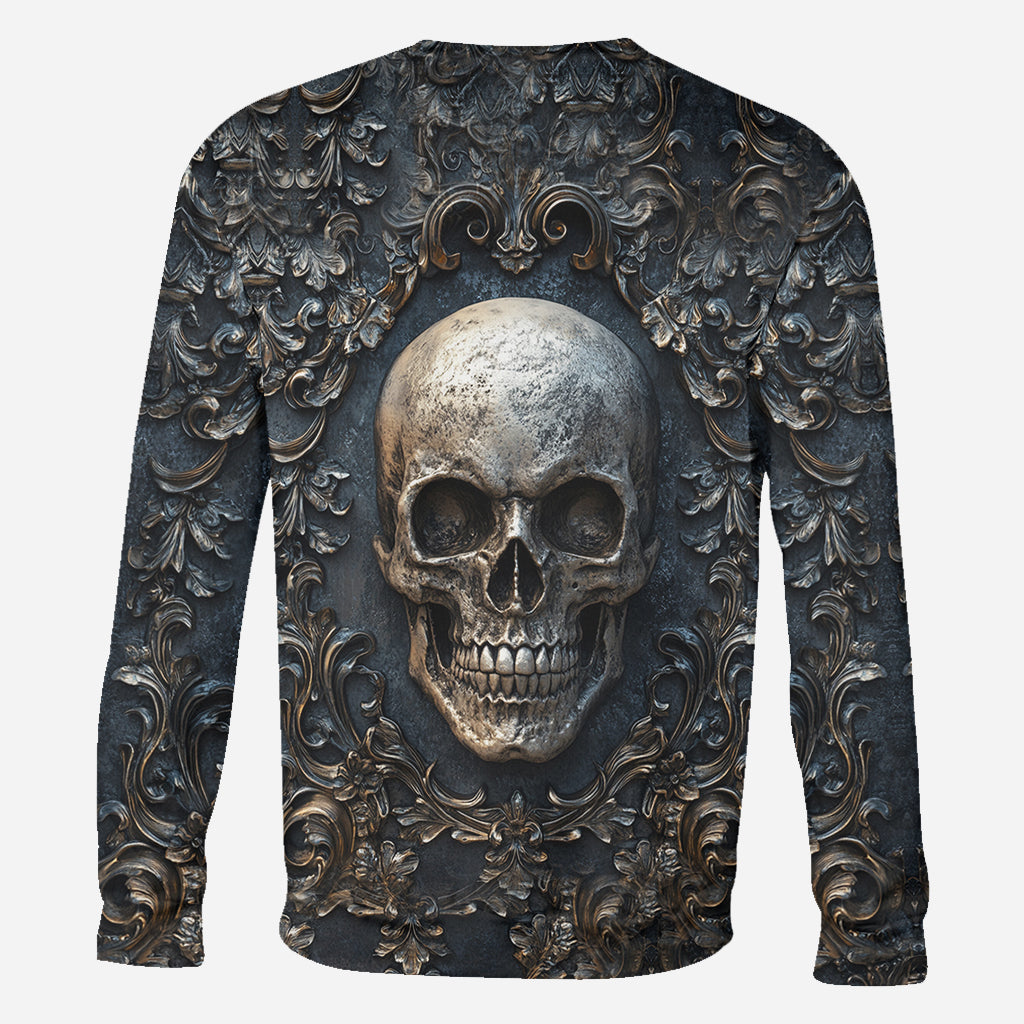 Vintage-Totenkopf – Personalisiertes Shirt mit Totenkopf-Allover-Print