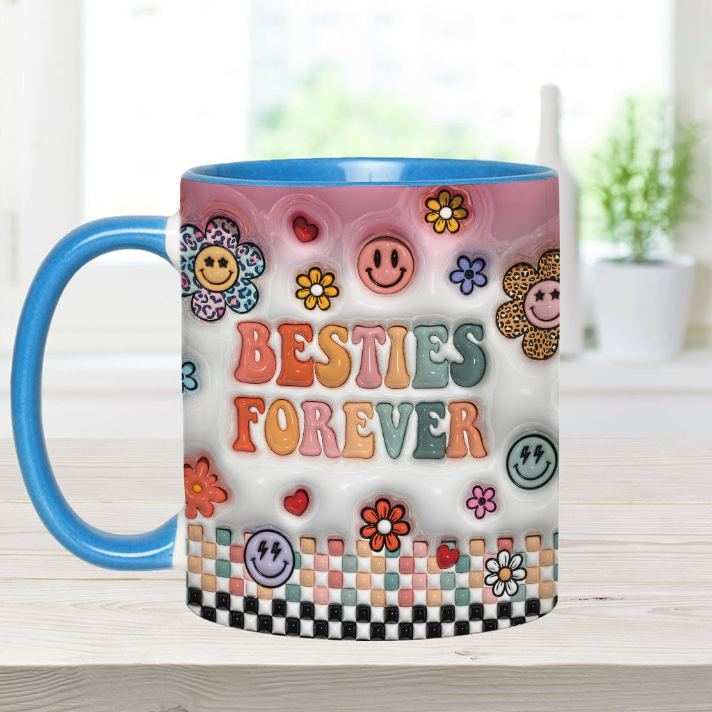 Besties Forever Floral - Personalisierte Bestie-Tasse