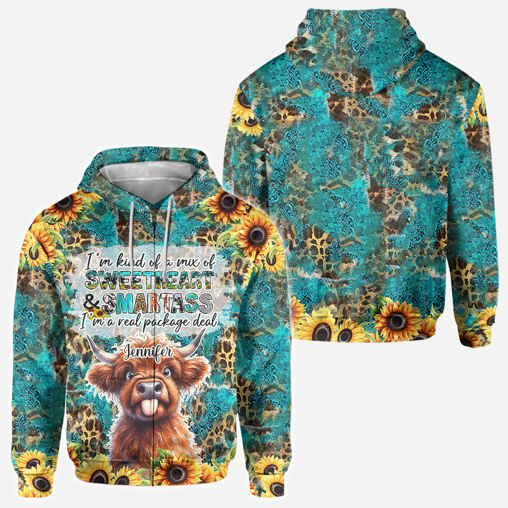 Freches Hochlandrind - Personalisiertes Allover-Shirt