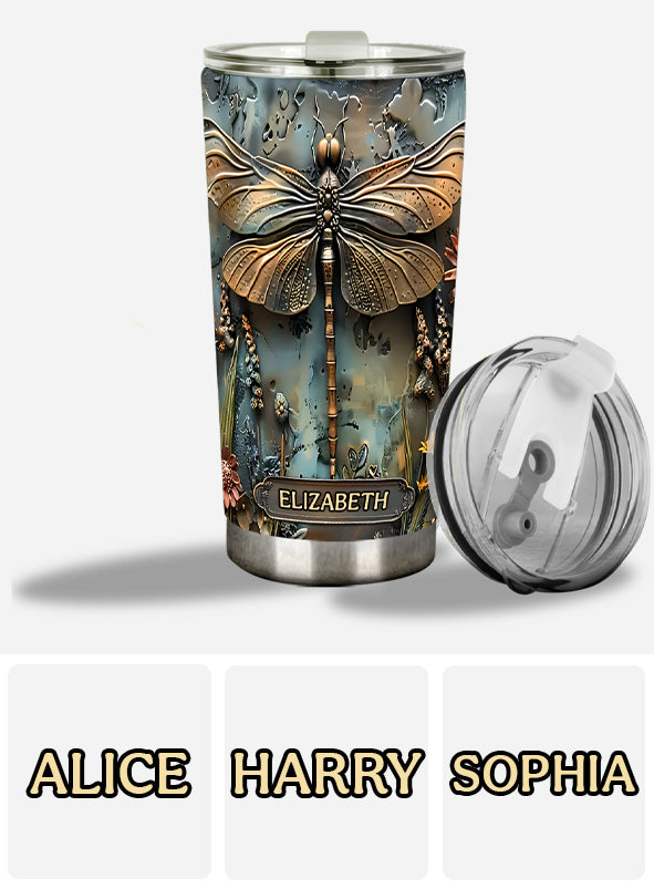 Stunning Dragonfly - Personalized Dragonfly Tumbler