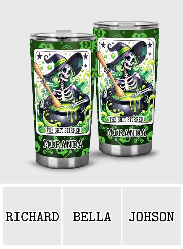Der Totenkopf-Hexen-Scheißrührer - Personalisierter Hexenbecher