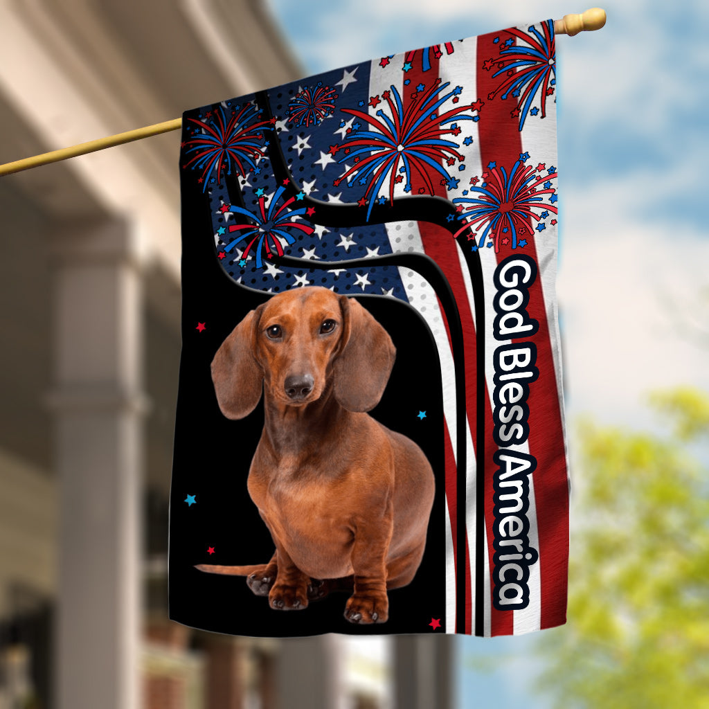 Gott segne Amerika – Personalisierte Hundehüttenflagge
