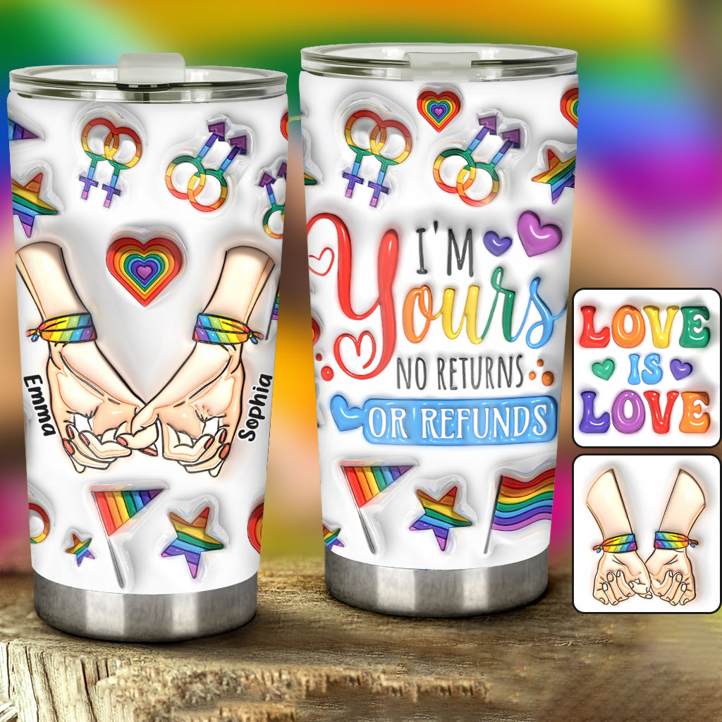 Ich gehöre dir – Keine Rückgabe oder Rückerstattung – Personalisierter LGBT-Unterstützungsbecher