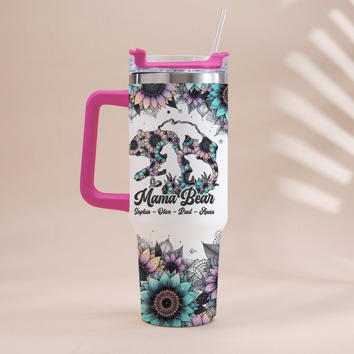 Mama Bär – Personalisierter Mutterbecher mit Henkel