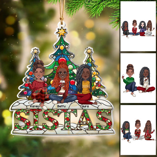 Sistas - Personalized Bestie Custom Shaped Ornament