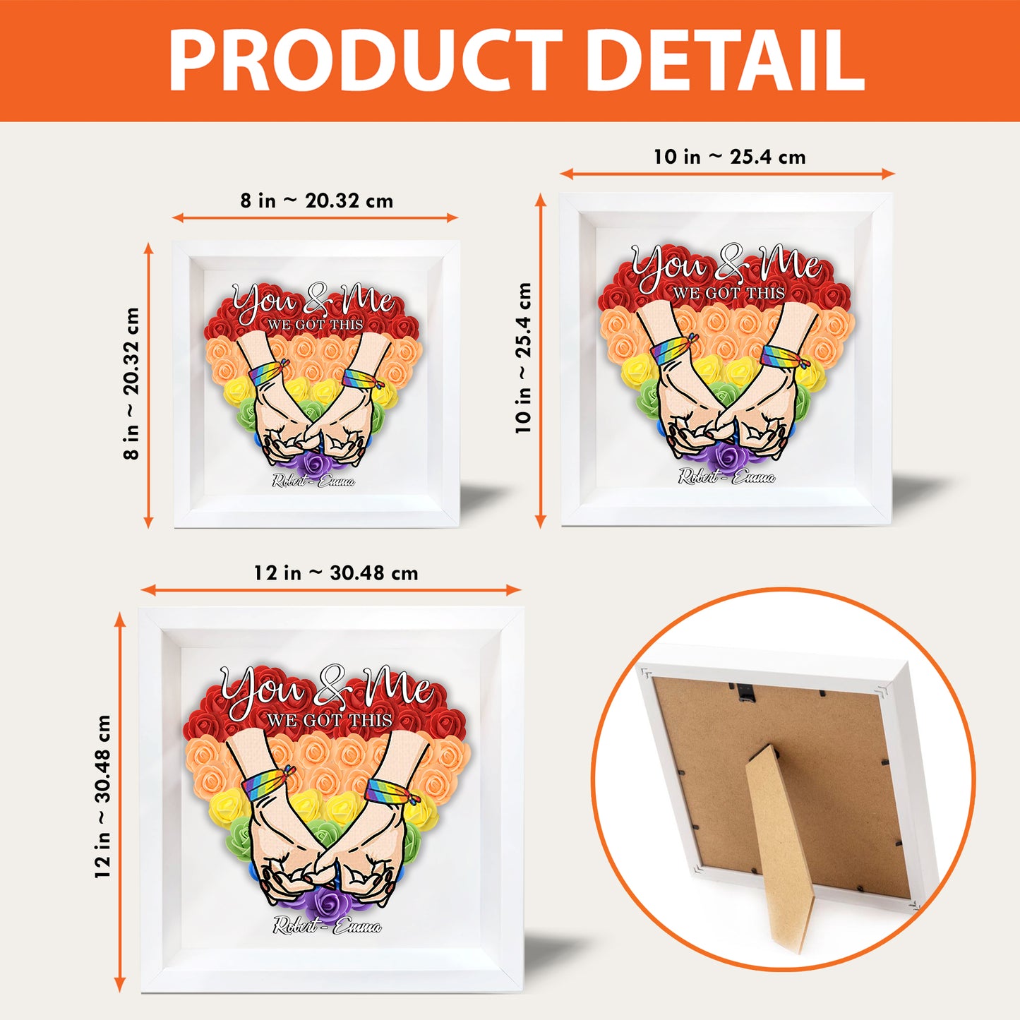 We Got This - Personalized LGBT Support Custom Shaped Flower Shadow Box
