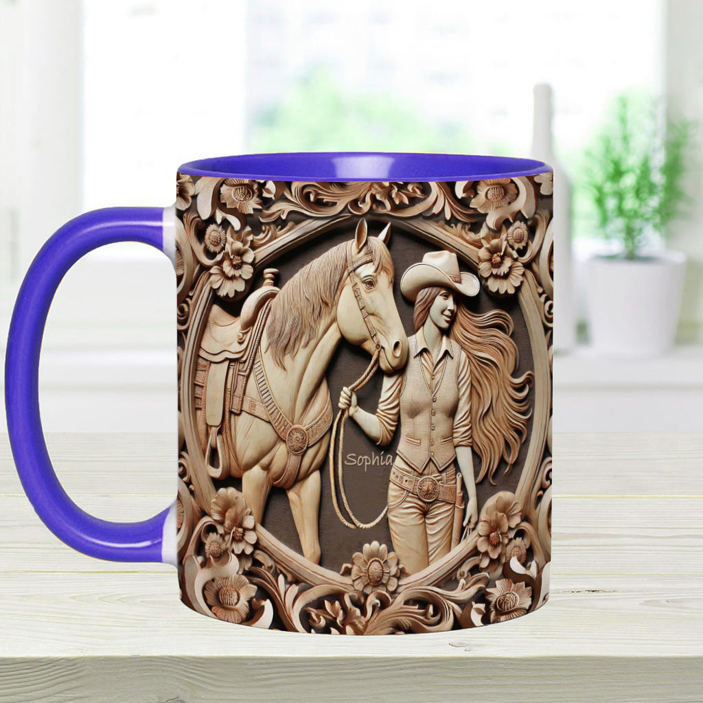 Ein Mädchen und ihr Pferd – Personalisierte Tasse mit Pferdemotiv