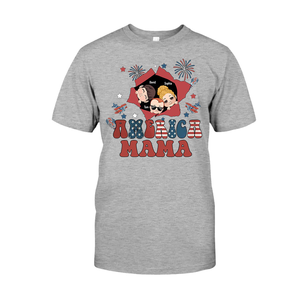 Amerikanische Mama – Beliebiger Titel, Vintage-Retro-Stil – Personalisiertes Mutter-T-Shirt und Hoodie
