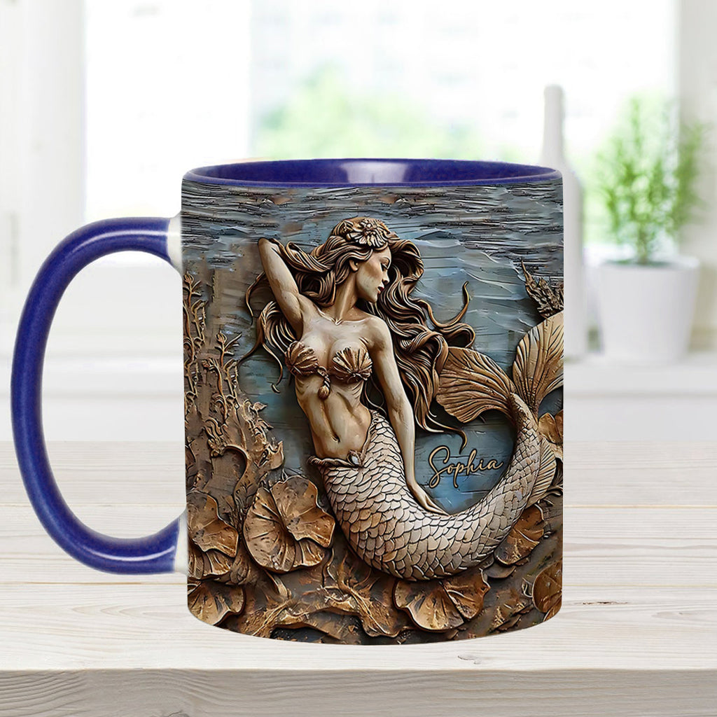 Beautiful Mermaid - Personalized Mermaid Accent Mug