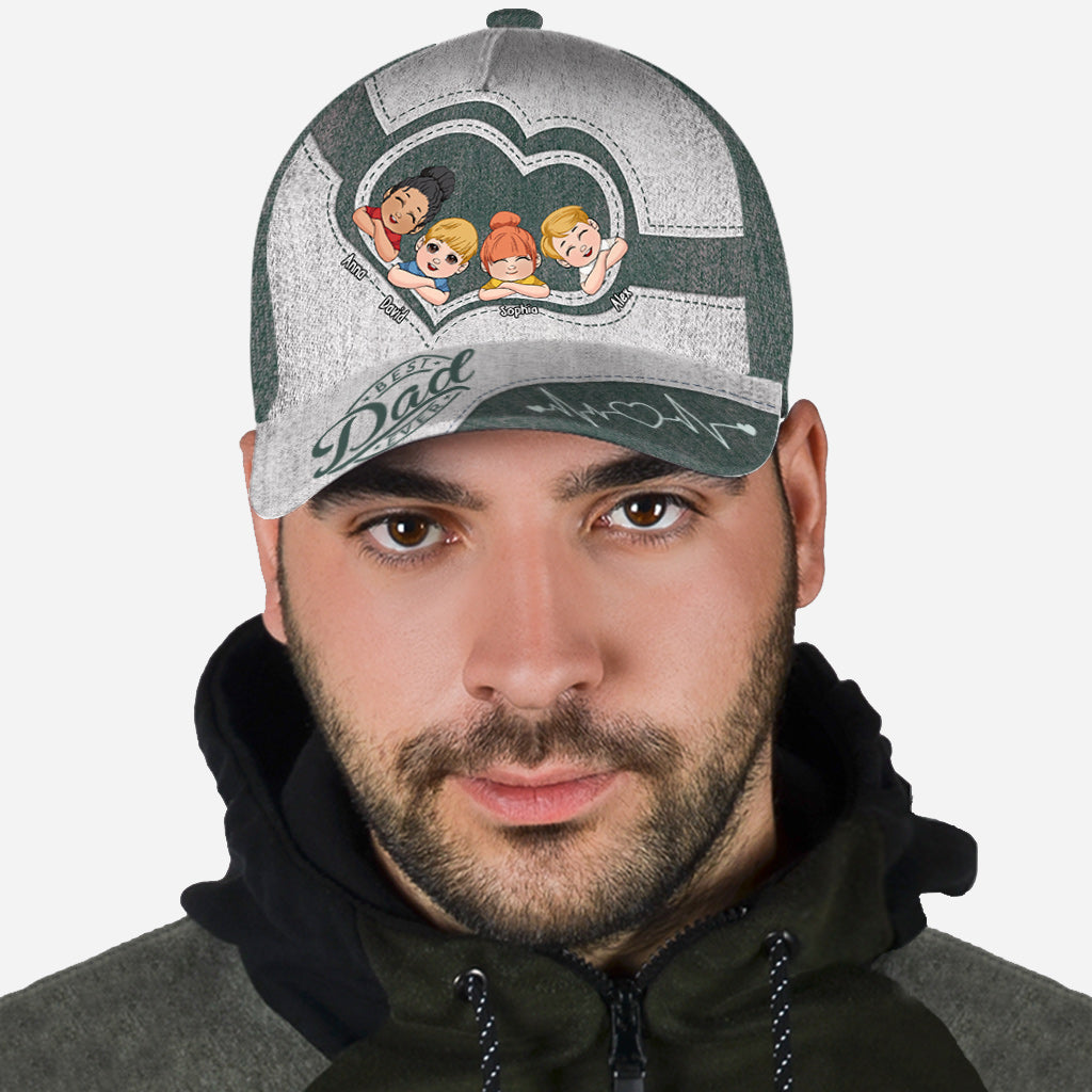 Papas Herz – Bester Papa aller Zeiten – Personalisierte klassische Vaterkappe