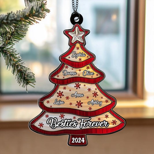 Besties Forever - Personalized Bestie Window Hanging Suncatcher Ornament