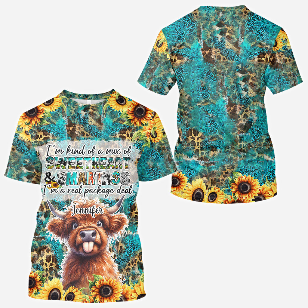 Freches Hochlandrind - Personalisiertes Allover-Shirt