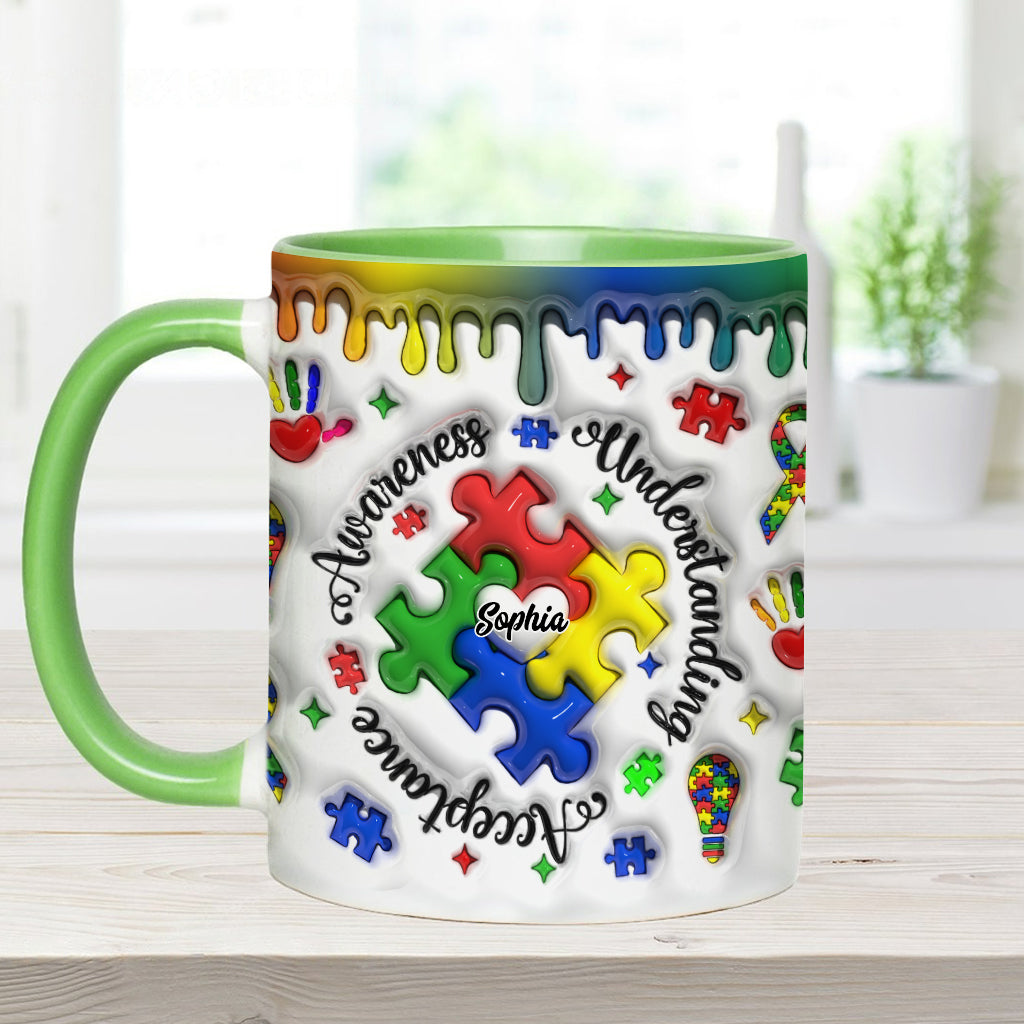 Autismus-Bewusstsein – Personalisierte Tasse mit Autismus-Motiv
