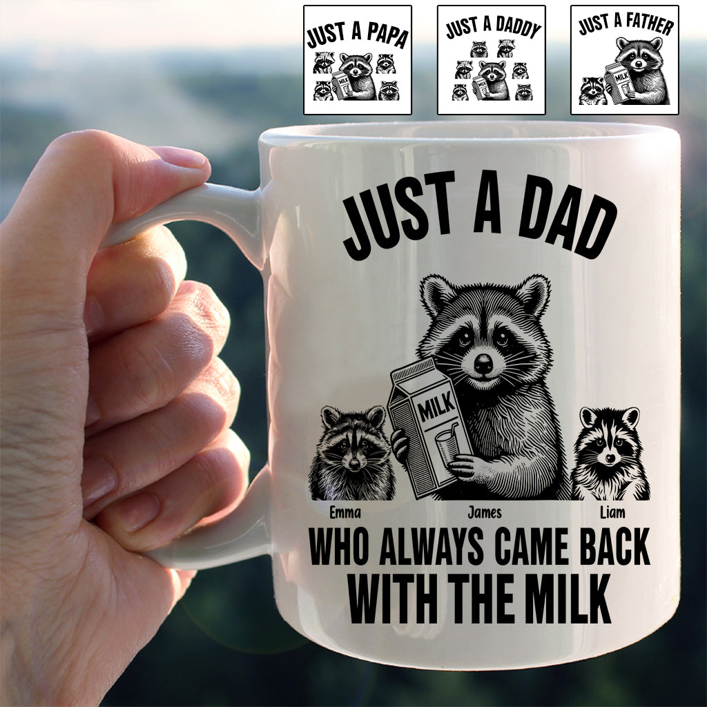 Einfach ein Papa, der immer mit der Milch zurückkam – personalisierte Vater-Tasse