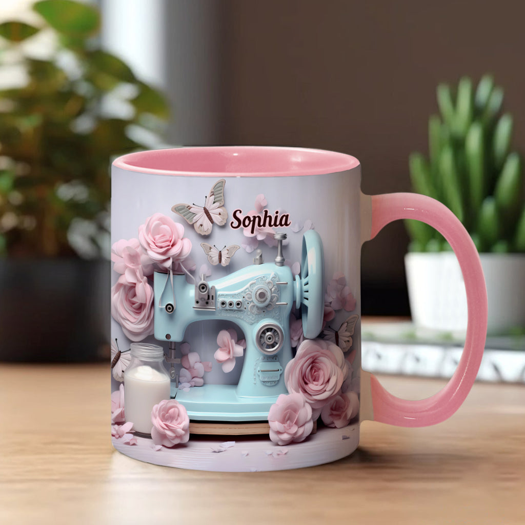 Nähmaschine - Personalisierte Tasse mit Nähmotiv