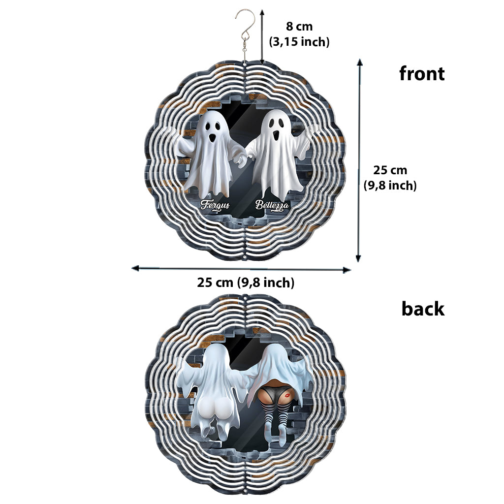 Lustiges Geisterpaar - Personalisierter Windspinner für Paare