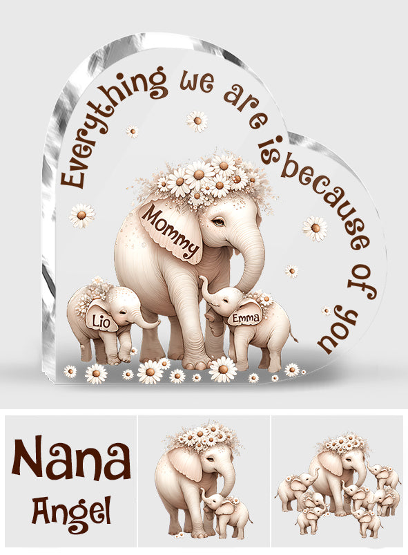 Niedlicher Elefant – Personalisierte Acrylplakette in Sonderform für Oma