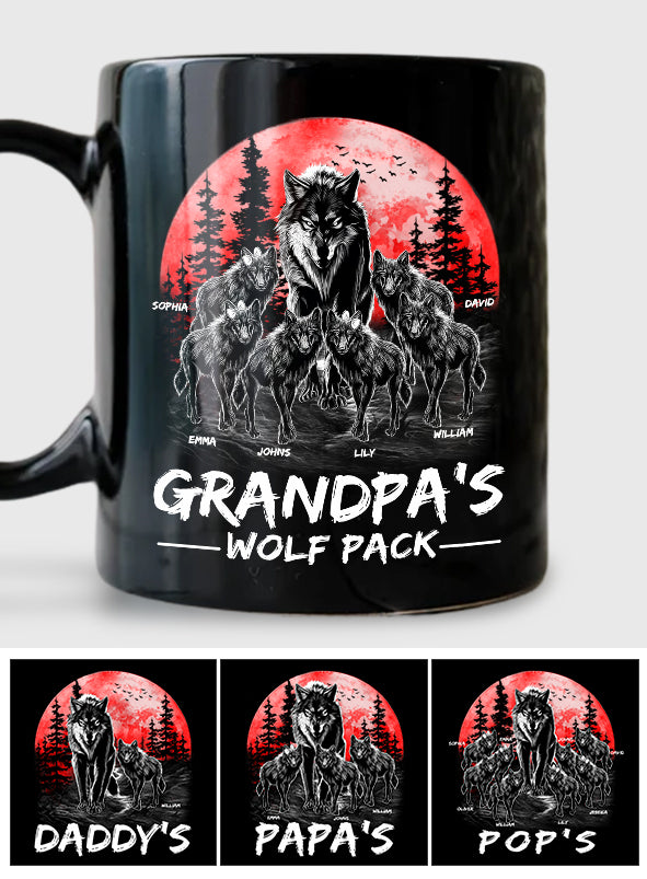 Opas Wolfsrudel – Personalisierte Opa-Tasse