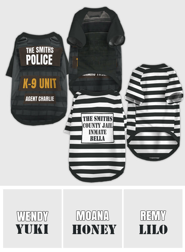 Polizeibeamter K9-Einheit Gefangener - Personalisiertes Hunde-Haustier-Shirt