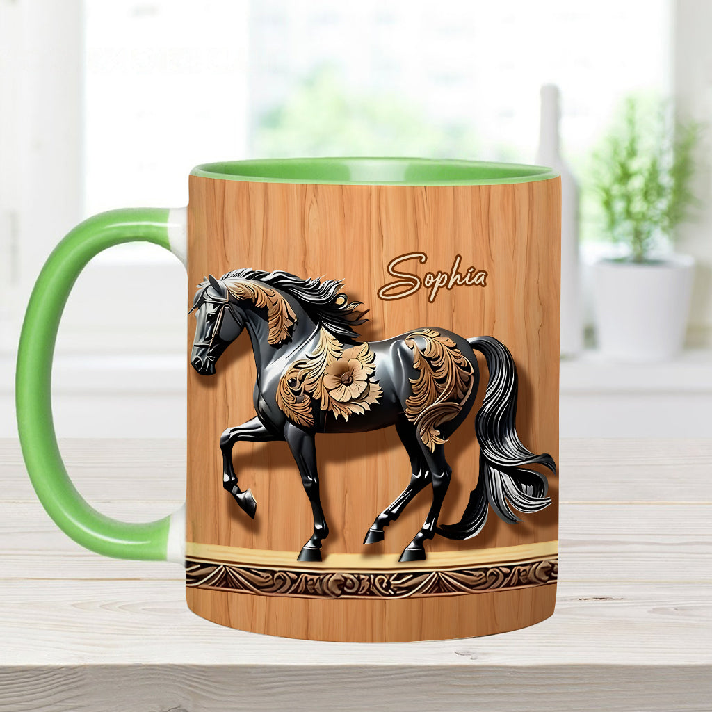 Black Horse - Personalized Horse Accent Mug