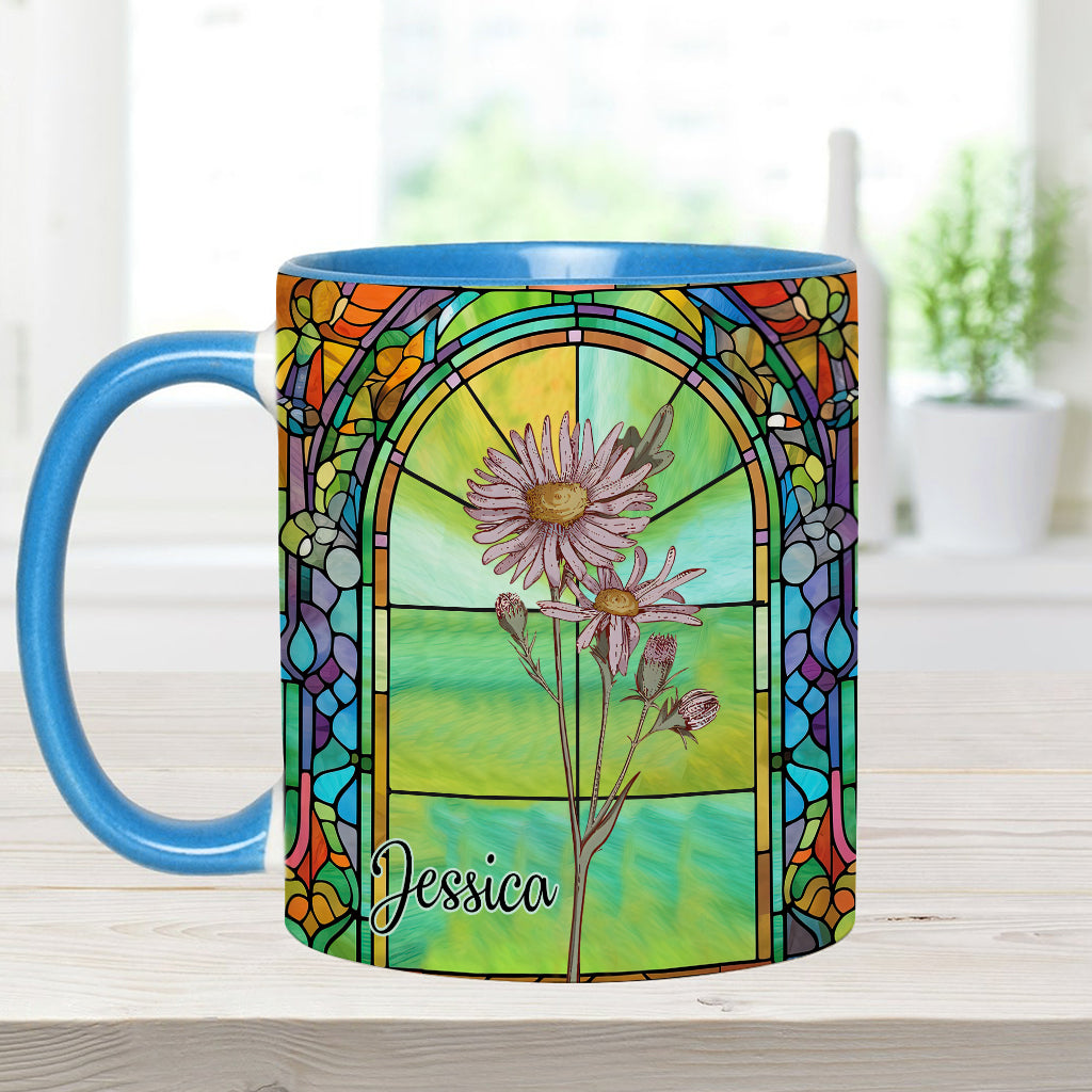 Sei auf deine eigene Art schön – Geburtsmonatsblume – personalisierte Tasse