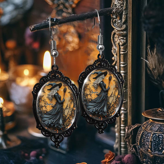 Wunderschöne Hexe – Personalisierte transparente Hexen-Ohrringe