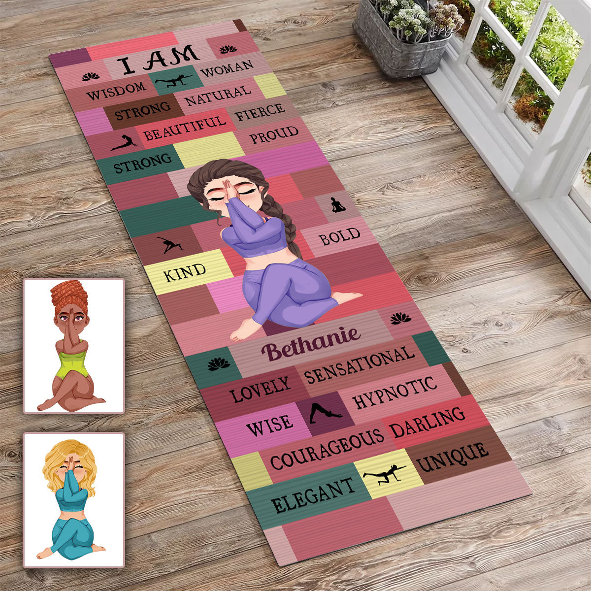 Yoga Girl I Am Bold Pink - Personalisierte Yogamatte