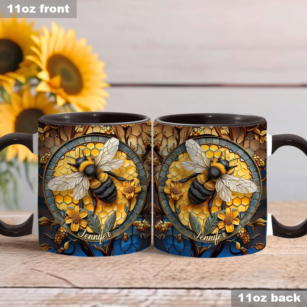 Honeycomb - Personalized Bee Accent Mug