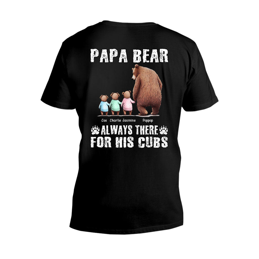 Papa Bär ist immer für seine Jungen da – Personalisiertes Vater-T-Shirt und Hoodie