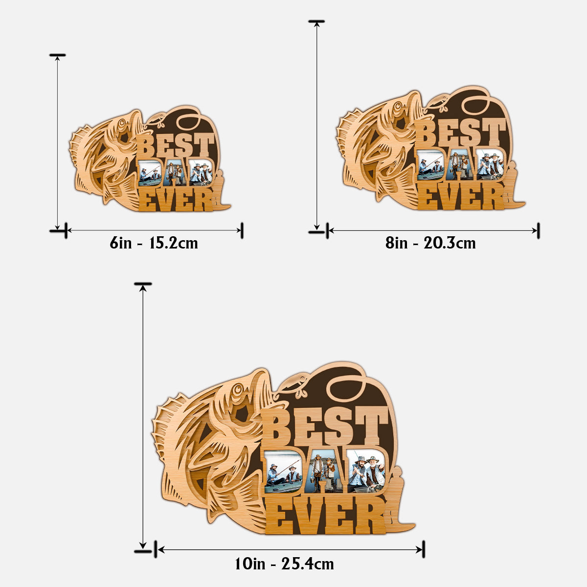 Best Dad Ever - Personalized Father 2 Layered Wood Sign / Wood Plaque