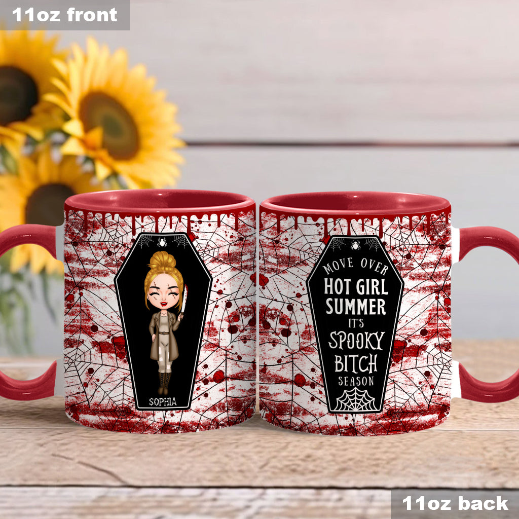 Sommerliche Sommerzeit naht, jetzt ist die Zeit der gruseligen Zicken! - Personalisierte Tasse mit Akzent