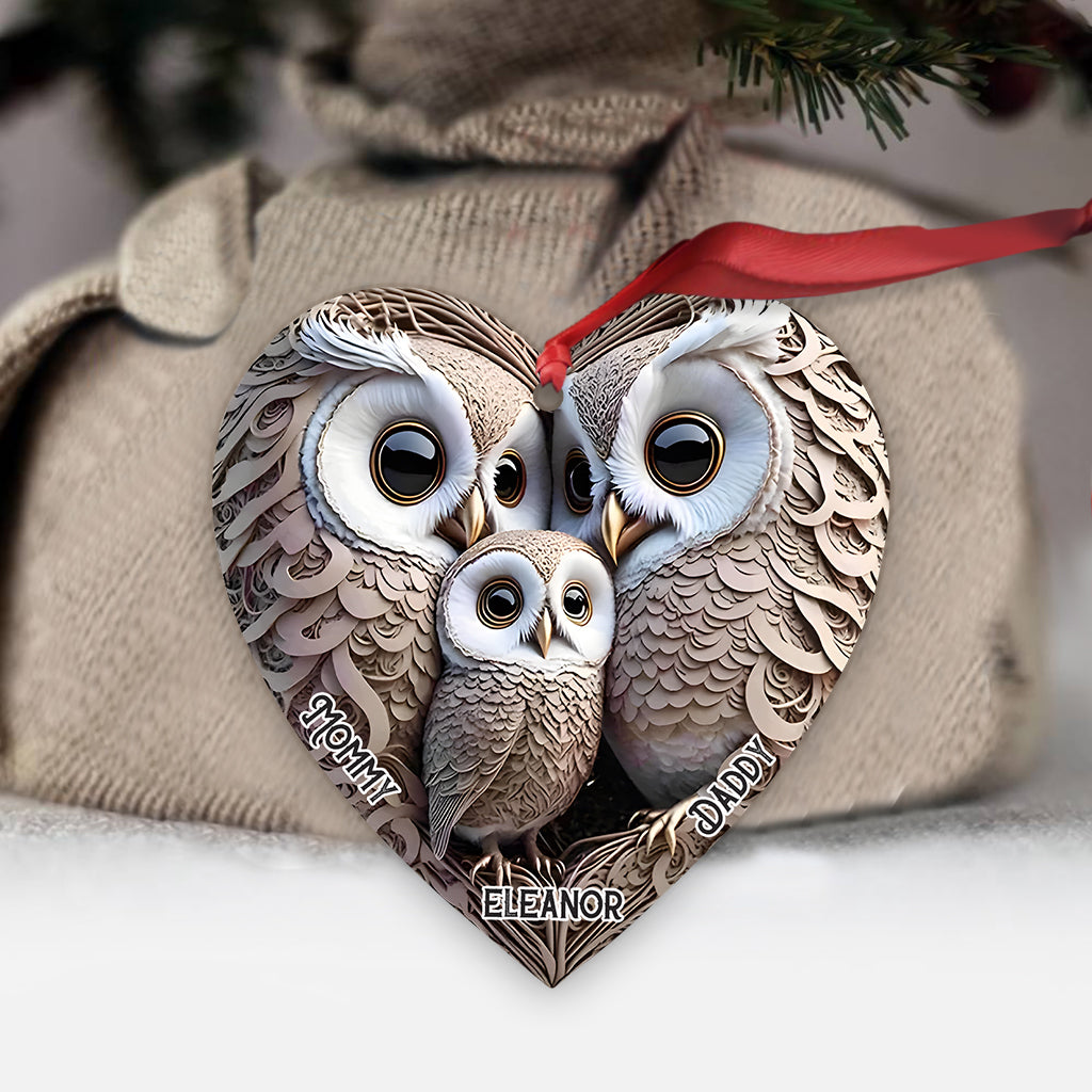 1st Christmas Owl Family - Personalized Kid Ornament