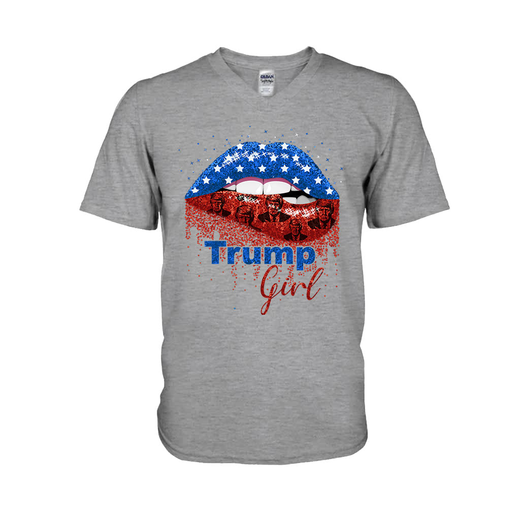 American Lips Trump Girl 2024 - T-shirt And Hoodie