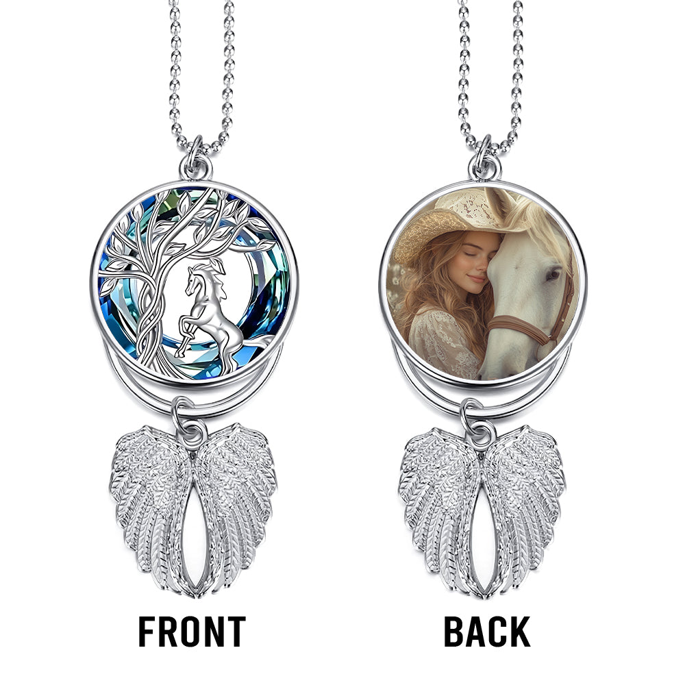 Für immer geliebt – Personalisierter Pferdeflügel-Anhänger