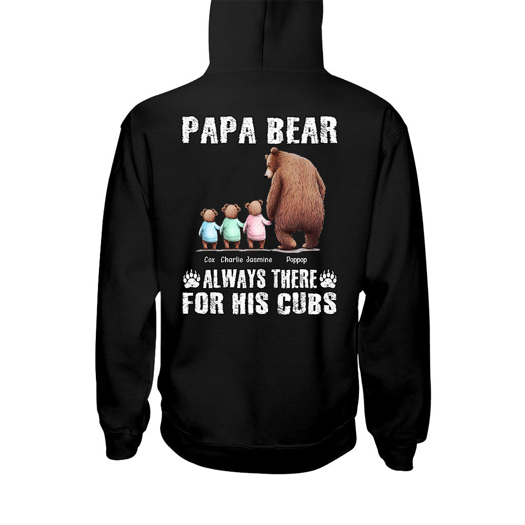 Papa Bär ist immer für seine Jungen da – Personalisiertes Vater-T-Shirt und Hoodie