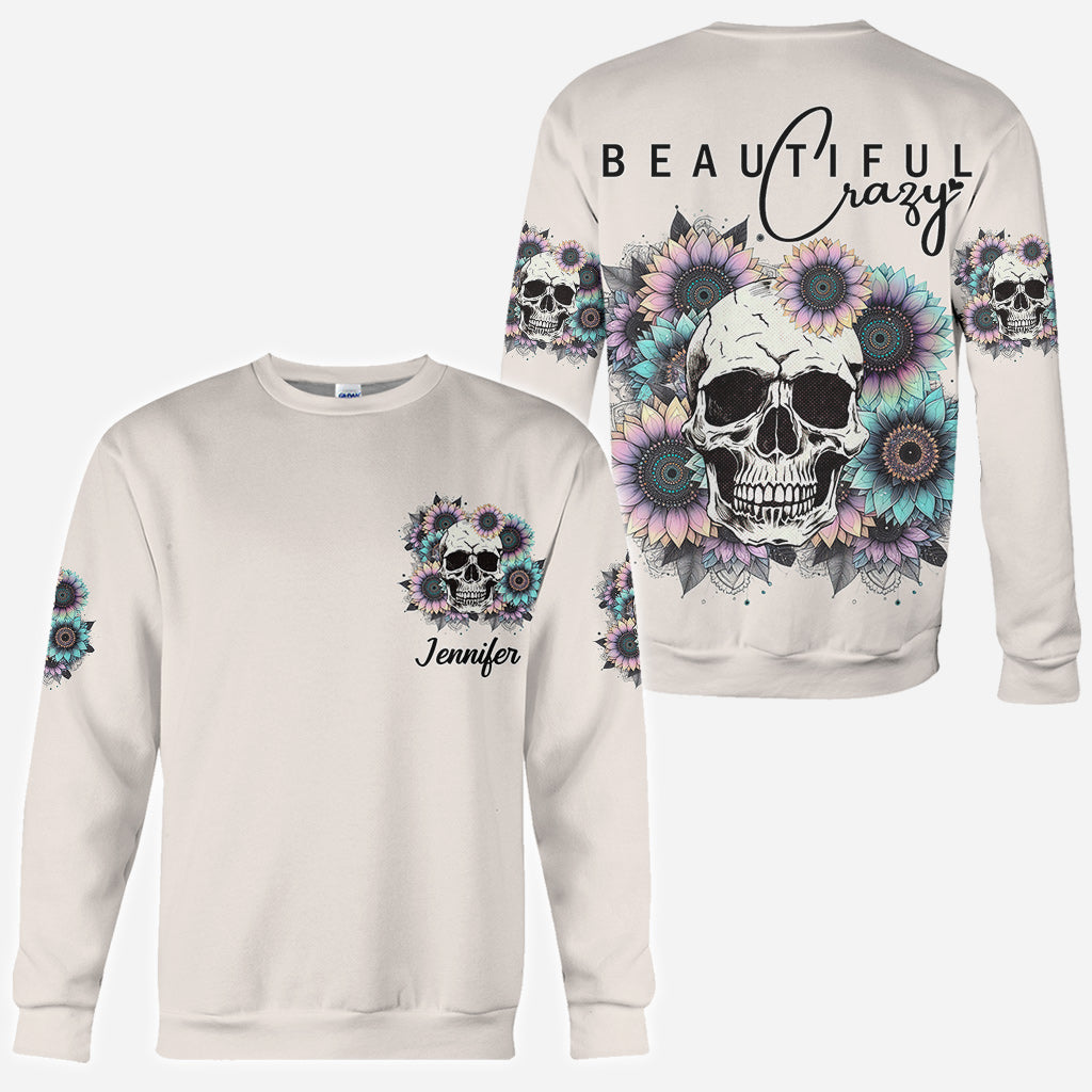 Wunderschön verrückt – personalisiertes Totenkopf-Shirt