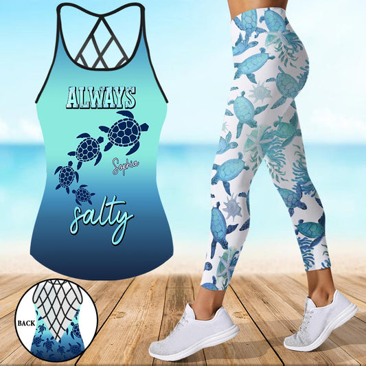 Always Salty – Personalisiertes Tanktop und Leggings mit Schildkrötenkreuz
