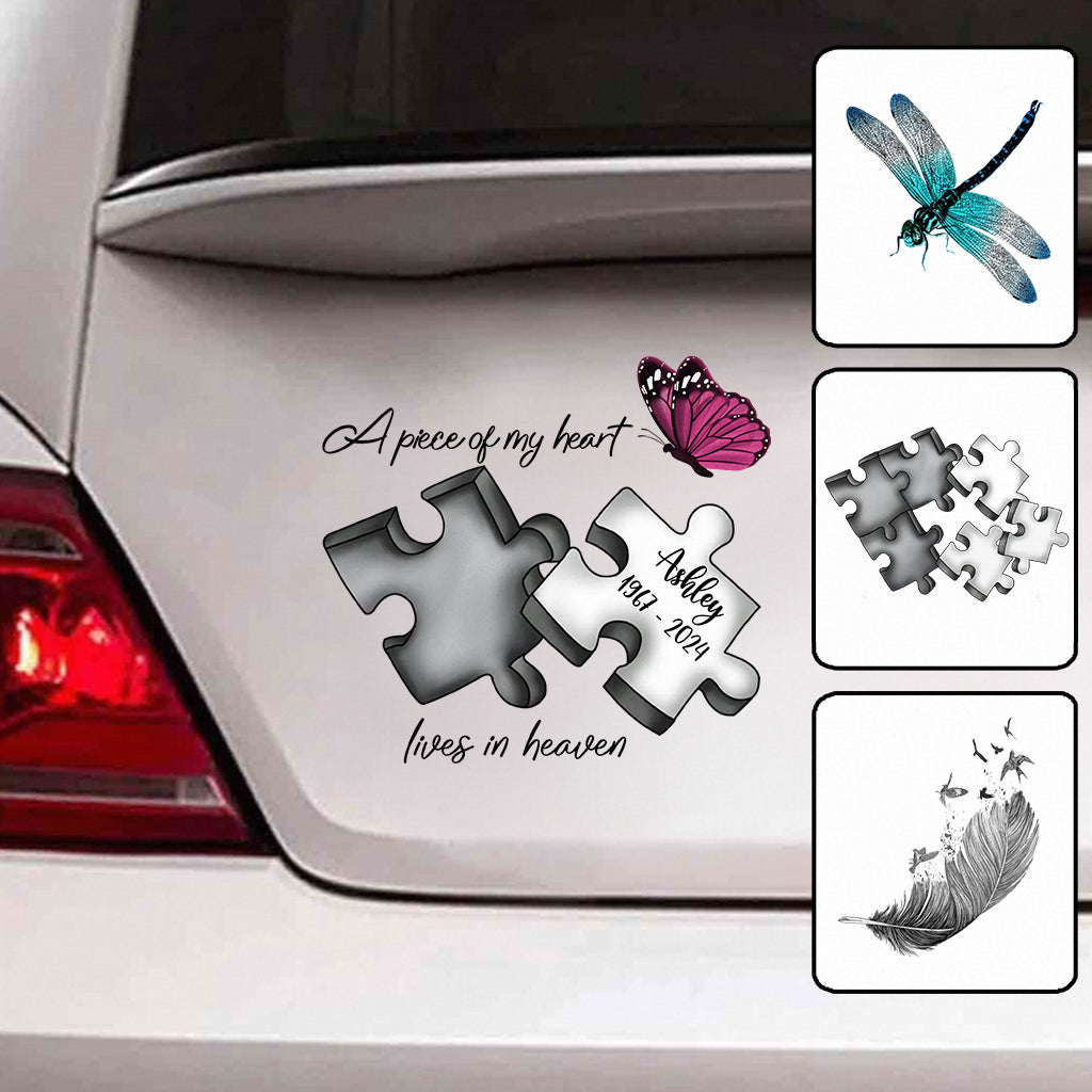 Gedenk-Schmetterling Libelle Himmelsfeder - Personalisierter Gedenkaufkleber