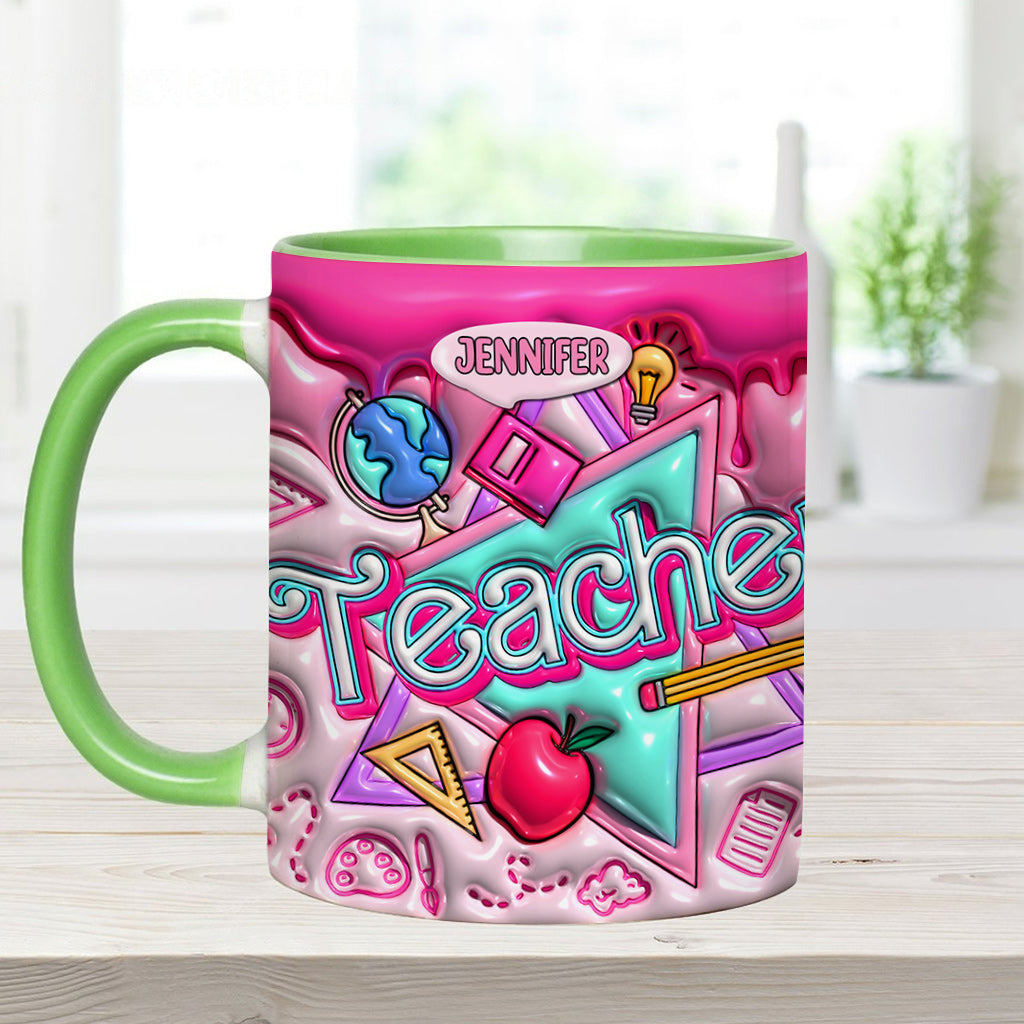 Pink Inflated - Personalized Teacher Accent Mug