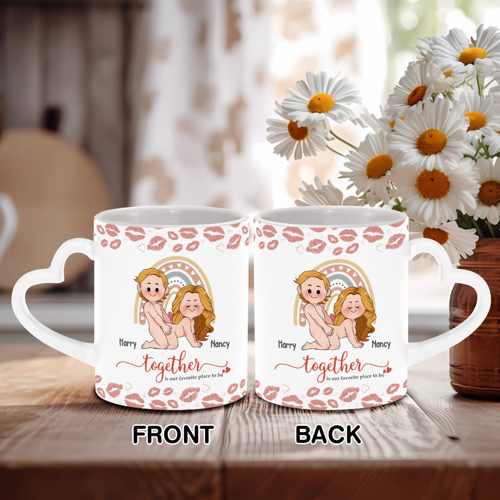 Ich liebe dich – Personalisierte Tasse mit Herzgriff für Paare
