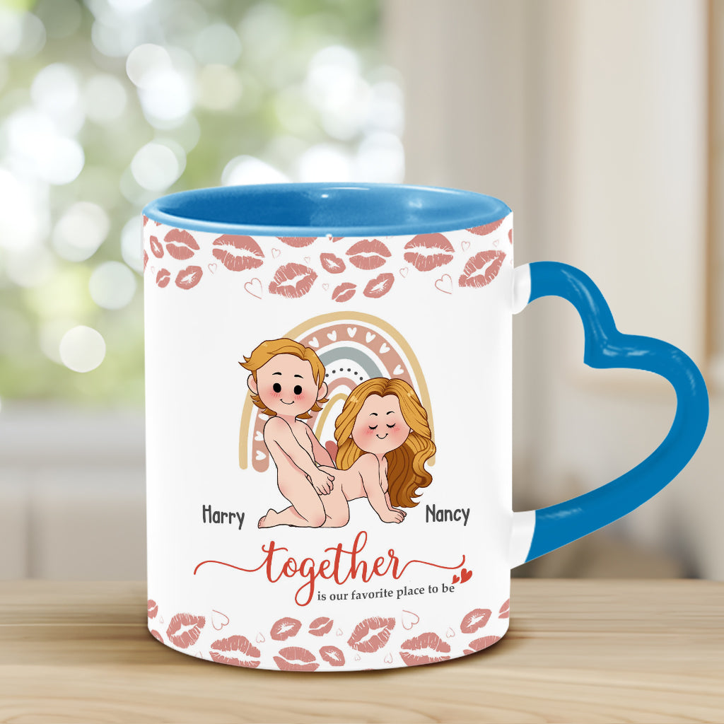 Ich liebe dich – Personalisierte Tasse mit Herzgriff für Paare