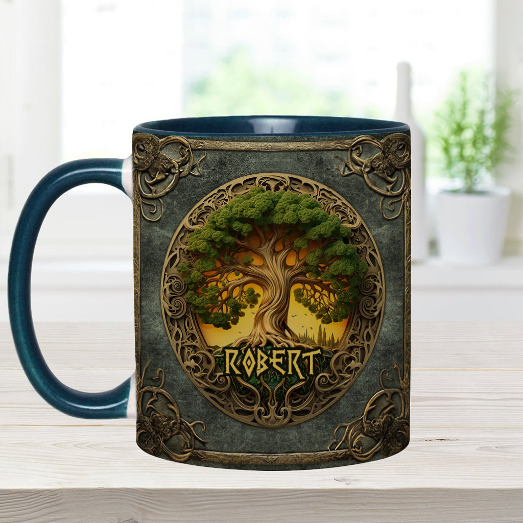 Tree Of Life Scandinavian Mythology Rustic Style - Personalized Irish Accent Mug