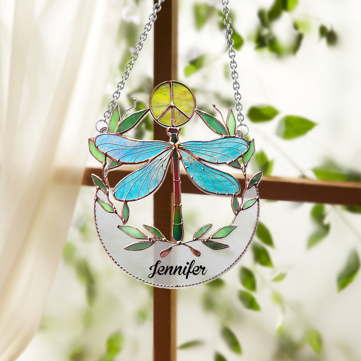 Hippie-Seele – Personalisierter Hippie-Fensterhänger-Sonnenfänger 